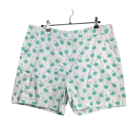 Women's Caribbean Joe Palm Tree Cotton Shorts Size 14 - Picture 1 of 6
